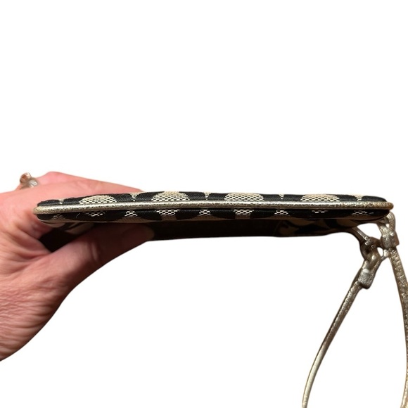 Coach Poppy Wristlet in Brown and Tan Mono Jaquard - Picture 3 of 10